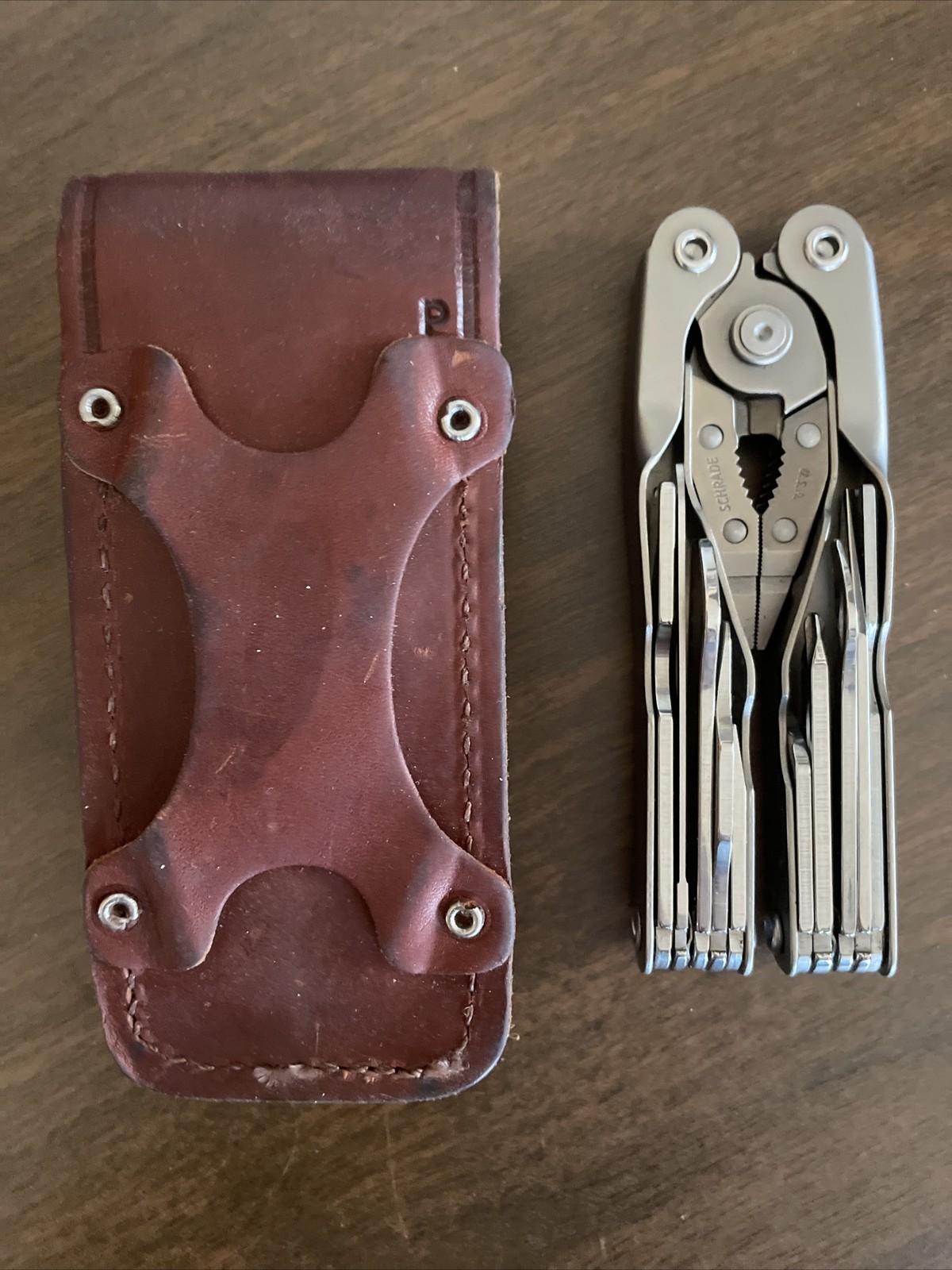 Vintage Schrade Tough Tool ST1 Multi-Tool w/ Leather Sheath USA