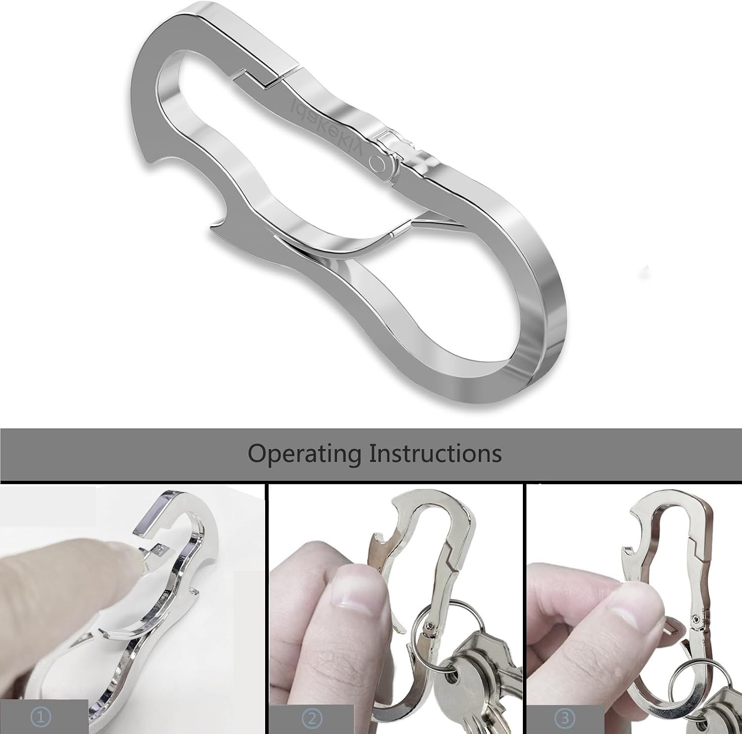 Stylish Carabiner Keychain – Key Ring Holder, Bottle Opener