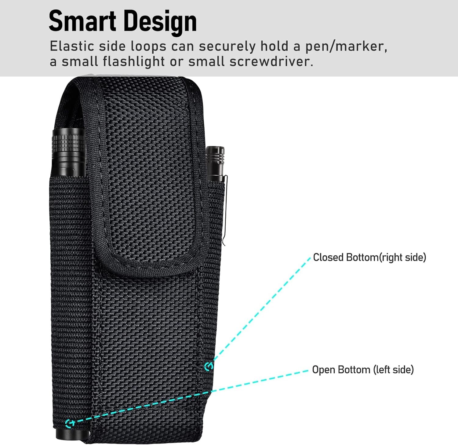 Sheath Compatible W/ Leatherman Multi Tool Holster Nylon Belt Clip Pouch Black