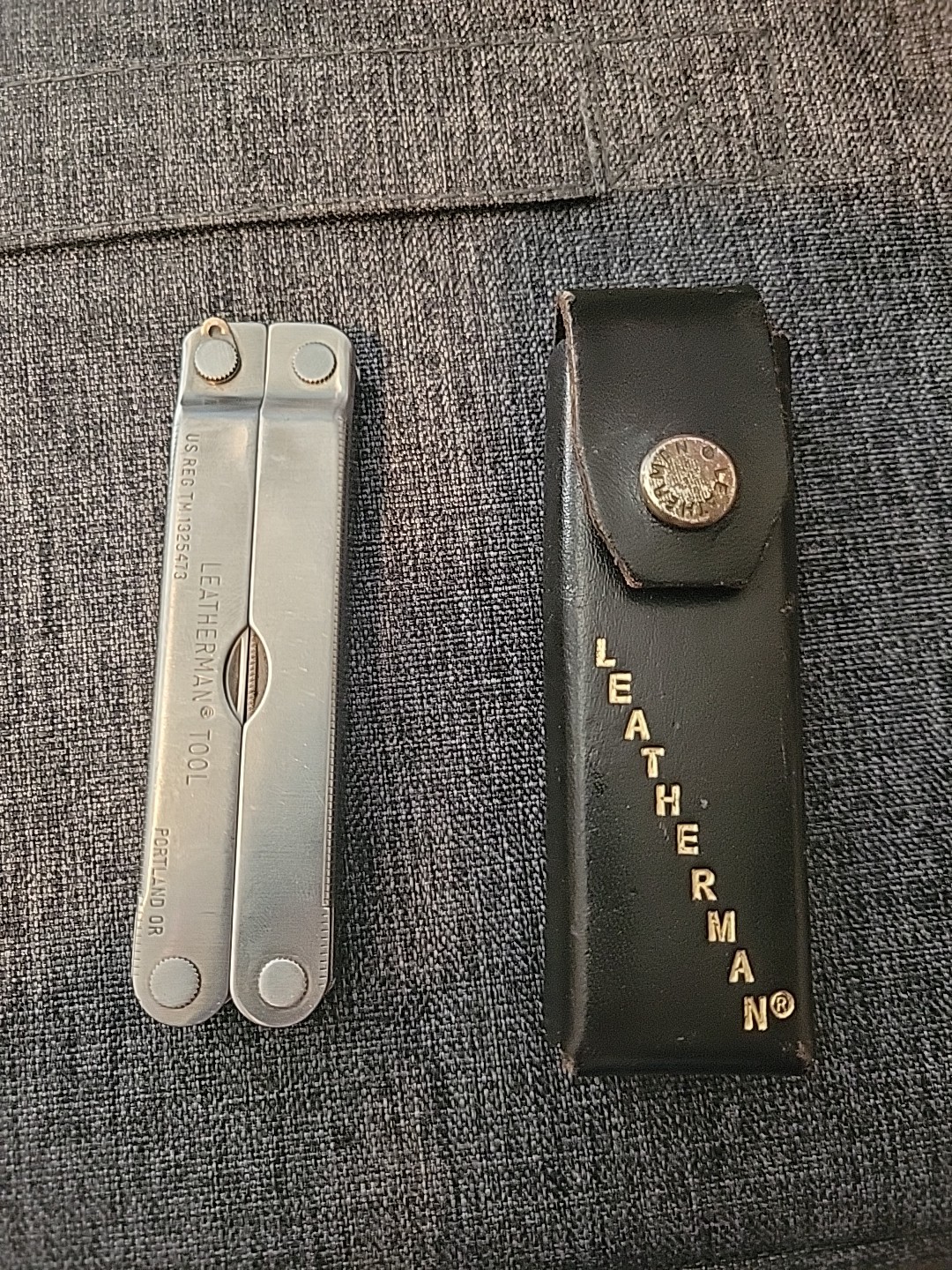 Vintage Original Leatherman Multi-Tool Portland OR TM 1325473 w/ Leather Sheath
