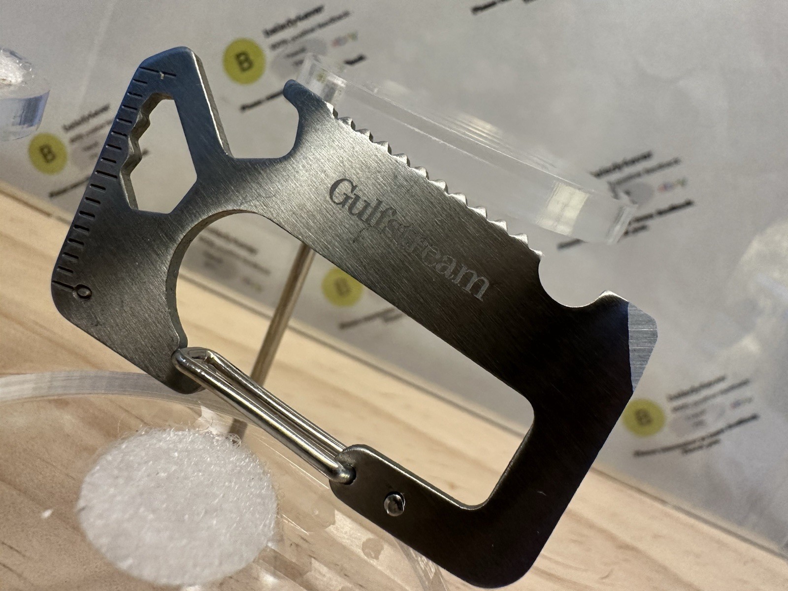 “Gulfstream” Branded Everyday Carry (EDC) Pry Bar Keychain Carabiner 2.5”