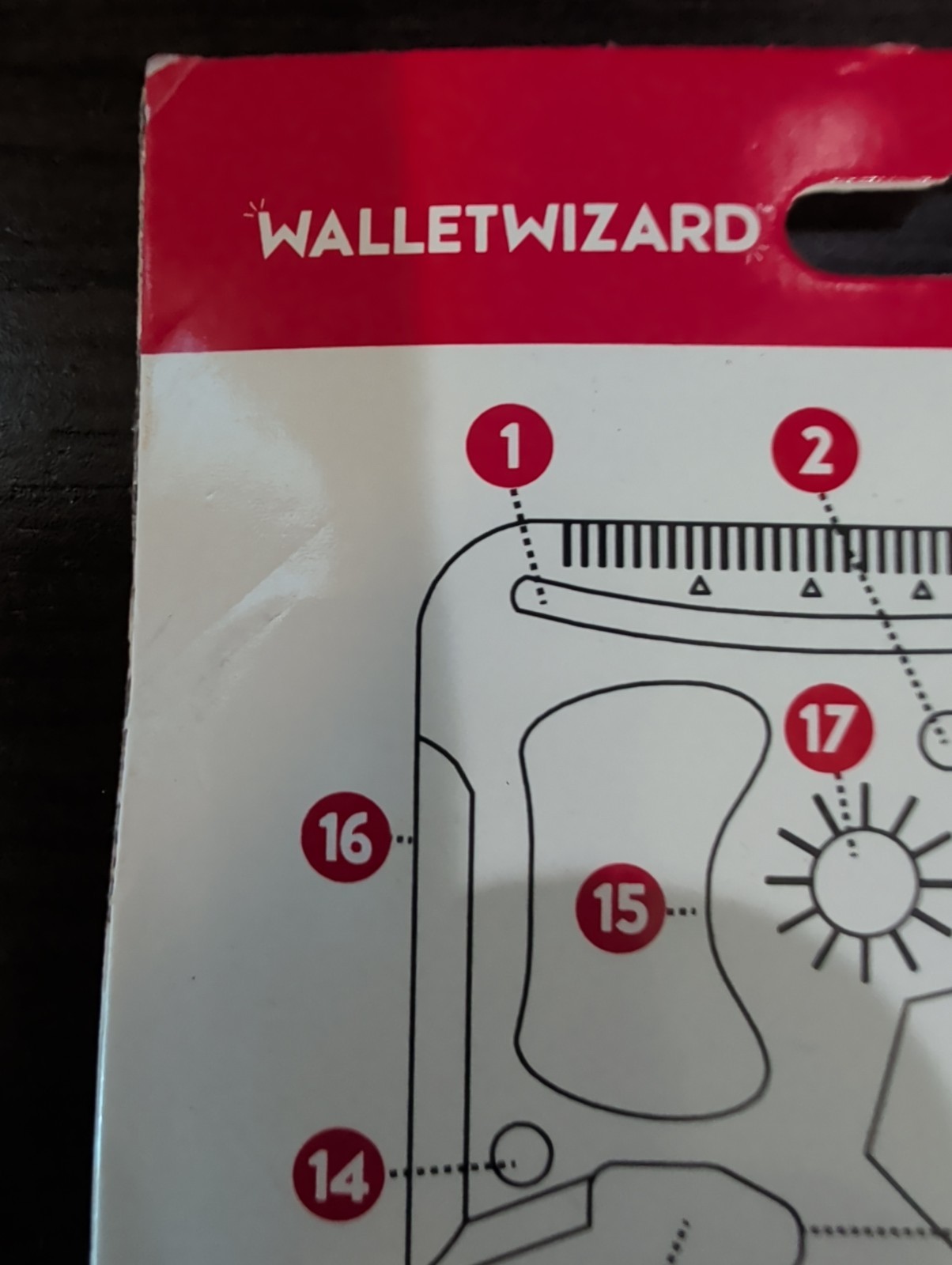 Wallet Wizard Survival Multi Tool 26 tools, Small Credit card size, camping