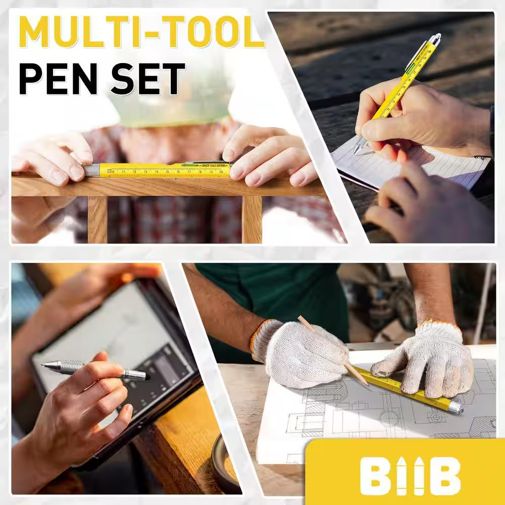 9-In-1 Yellow Multitool Pen Gifts for Dad, Mens Stocking Stuffers for Him, Dad G