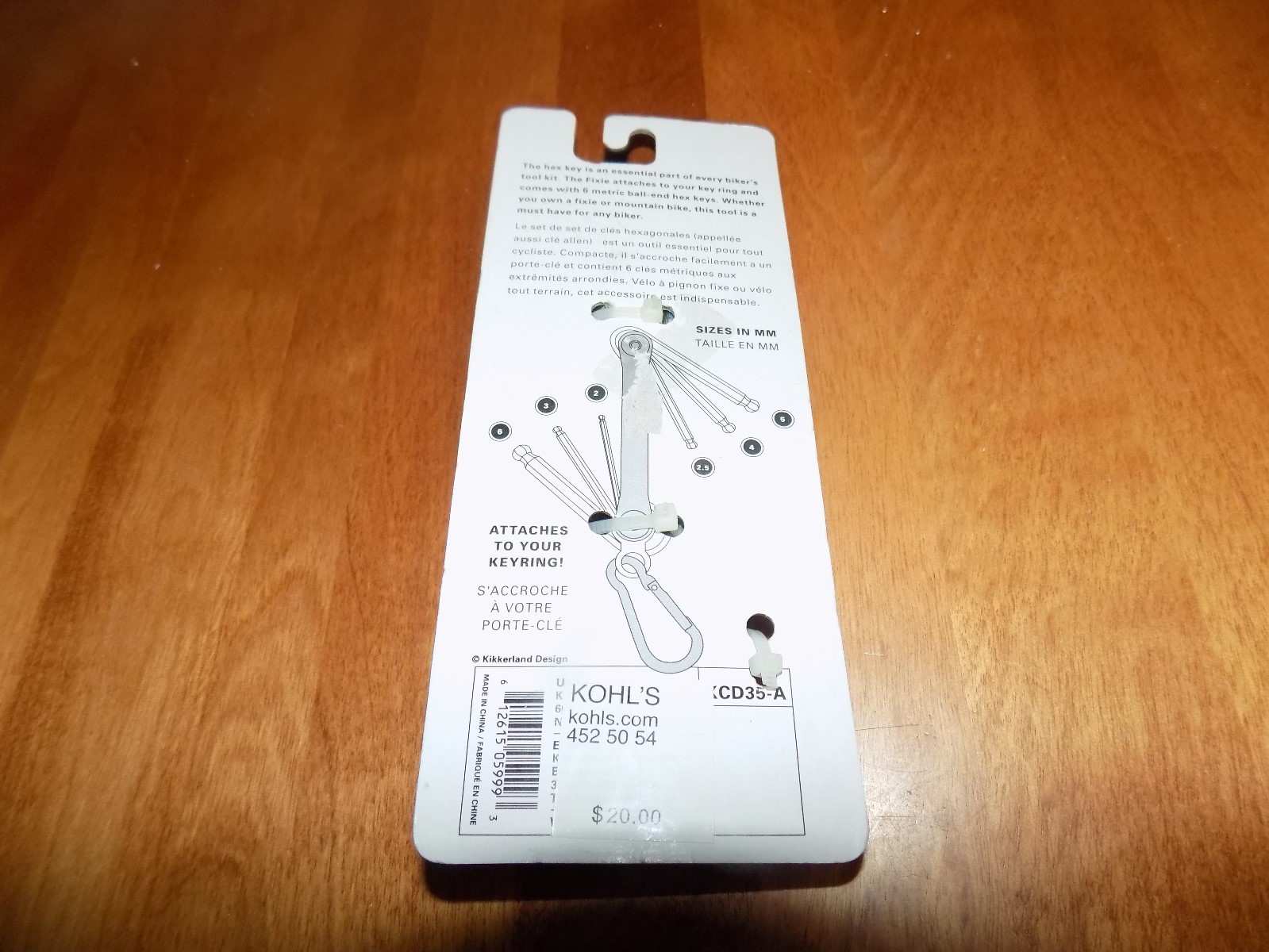 FIXIE HEX SET Accessories Keyring Clip Bikers Bike Cyclist 6 Ball & Hex Keys NEW