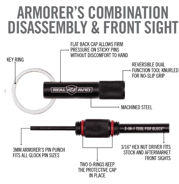 Real Avid 2-IN-1 Armorer’s TOOL(TM) for GLOCK® Pistol Pin Punch Combo