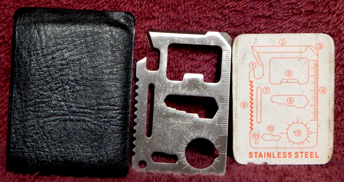 Multipurpose Pocket Survival Tool Stainless Steel + Case Instructions