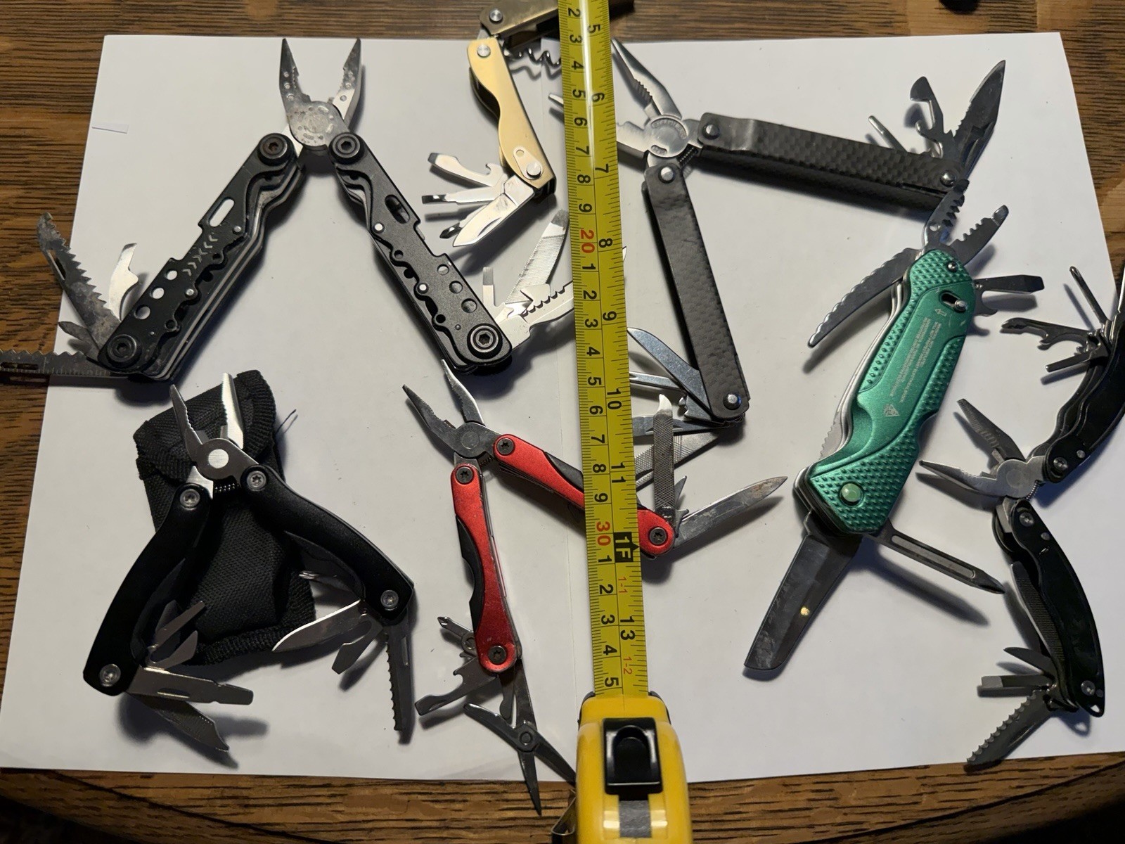 Great Deal! Lot Of 7 Multi Tools Electricians Pliers Cork Screw Blade File Etc