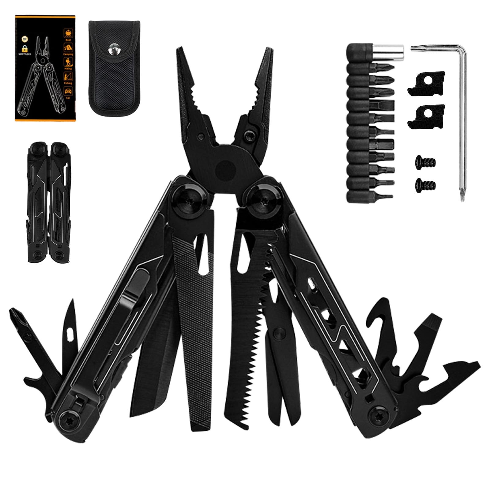 28-in-1 Multitool Pliers with Scissors,Saw, Screwdrivers,Rope Cutters,Can Ope…