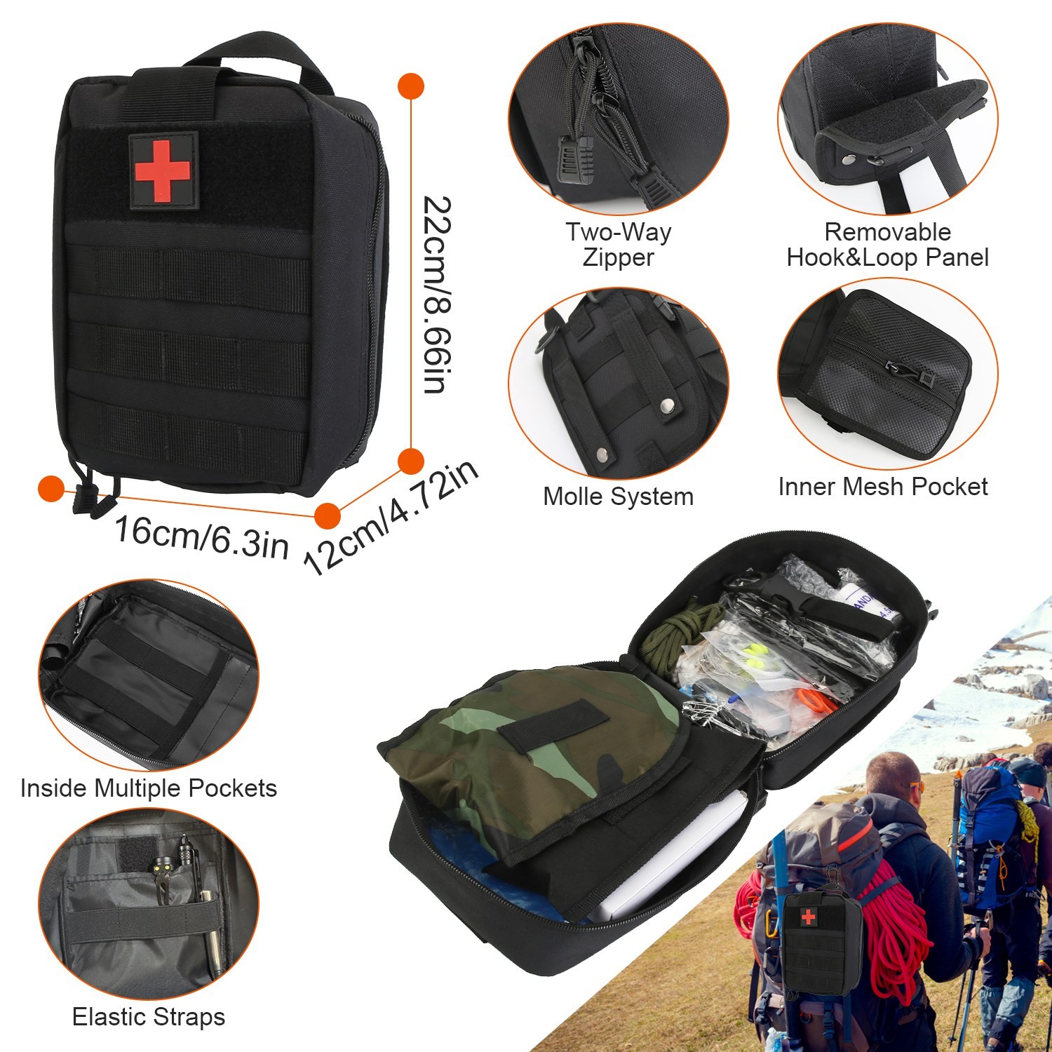 121Pcs Per Set Survival Kits Professional Emergency Survival Gear Tactical First