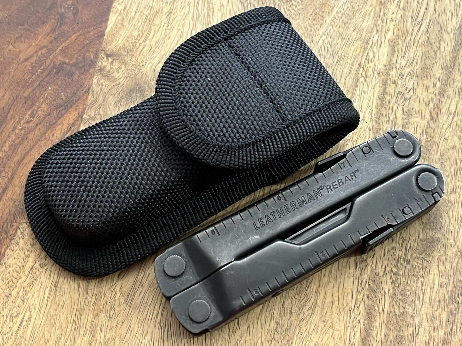 LEATHERMAN REBAR 17 Tool Multitool Black Oxide VERY NICE!!! w/New Nylon Sheath