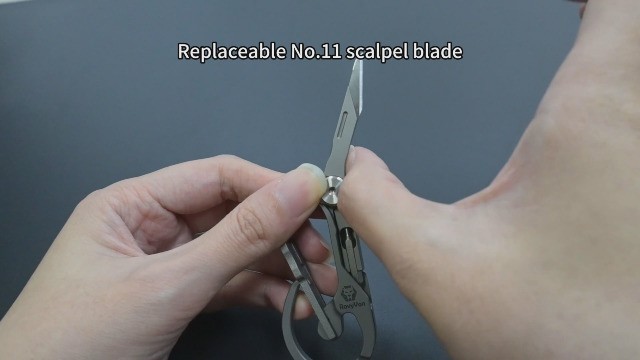 RovyVon Titanium Carabiner Keychain Multitool with Folding Knife Screwdriver