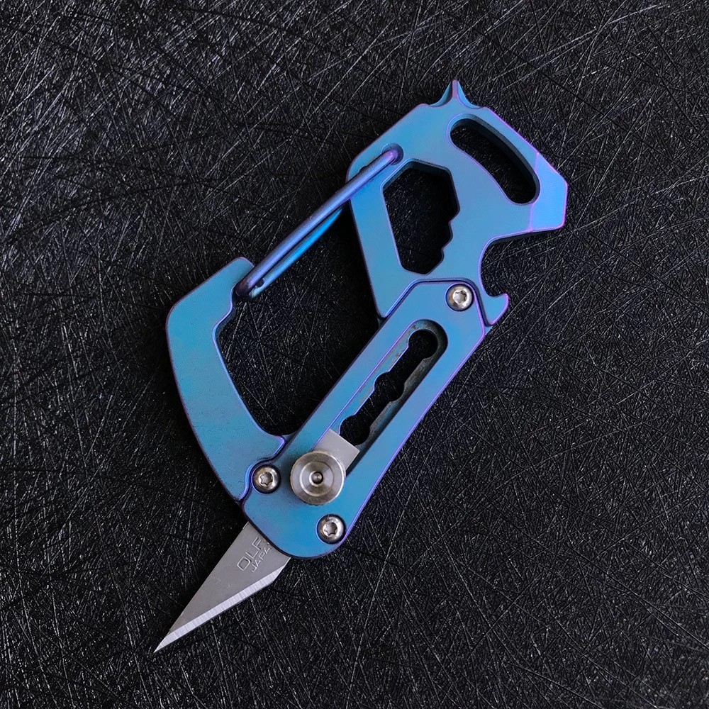 Titanium Alloy Keychain EDC Multifunction Tool Wrench Screwdriver Bottle Opener