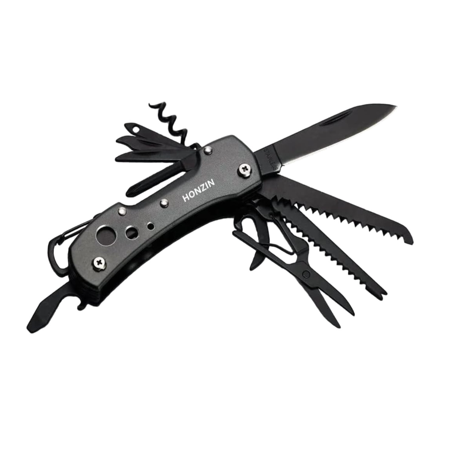 Lightweight Swiss Pocket Knife with 15 Essential Functions for Every Adventure