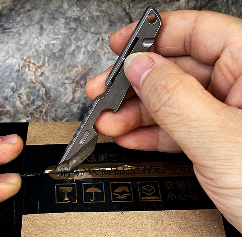 TC4 Titanium Alloy Pocket Multi Tools Bottle Opener Cutter Outdoor EDC Tool