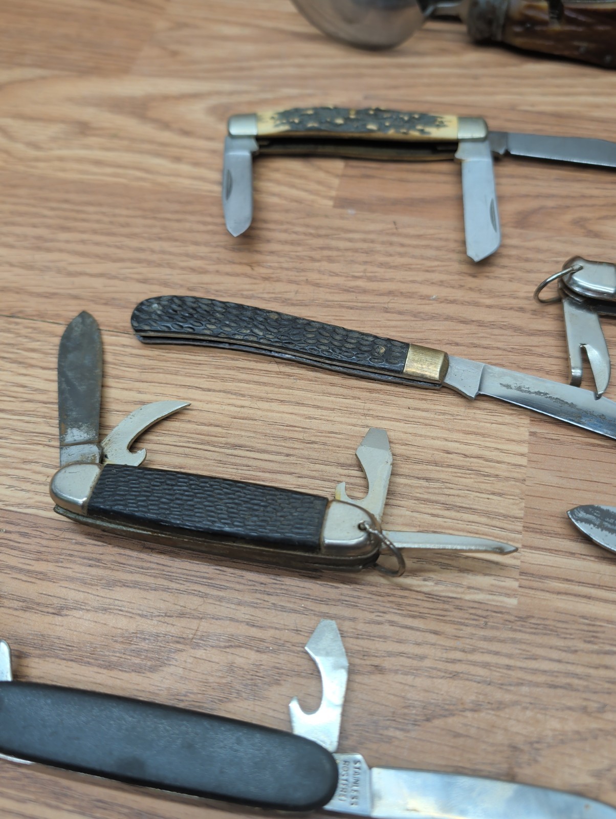 Vintage Stainless Steel Blade Pocket Survival Folding Multi-tool – Lot Of 9