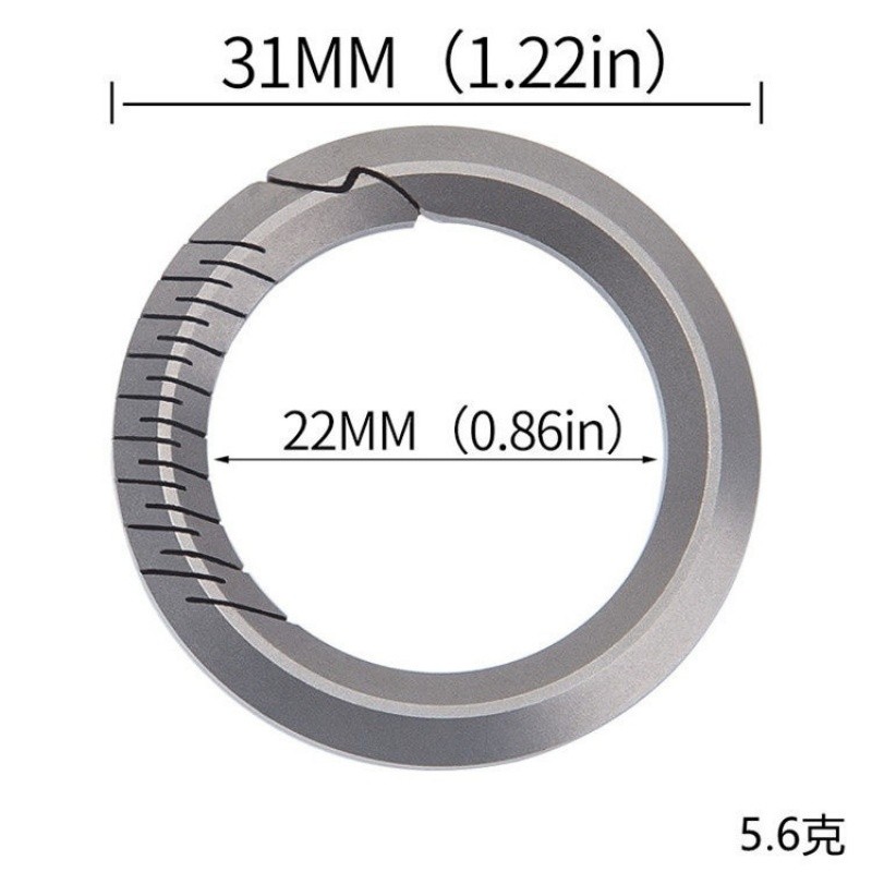 Titanium Car Key Hoop Ring Flexible Rotation Portable EDC Keychain Buckle 360°