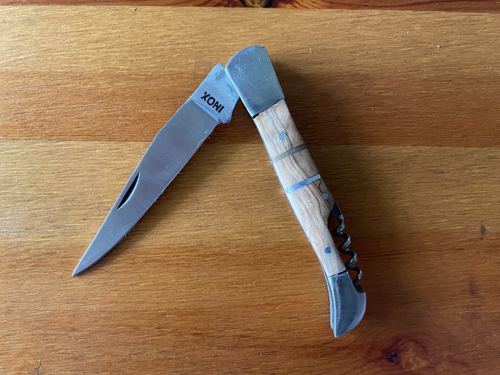 Pocket Knife 3.2″ Stainless With Wooden Handle Corkscrew Handmade Artisan