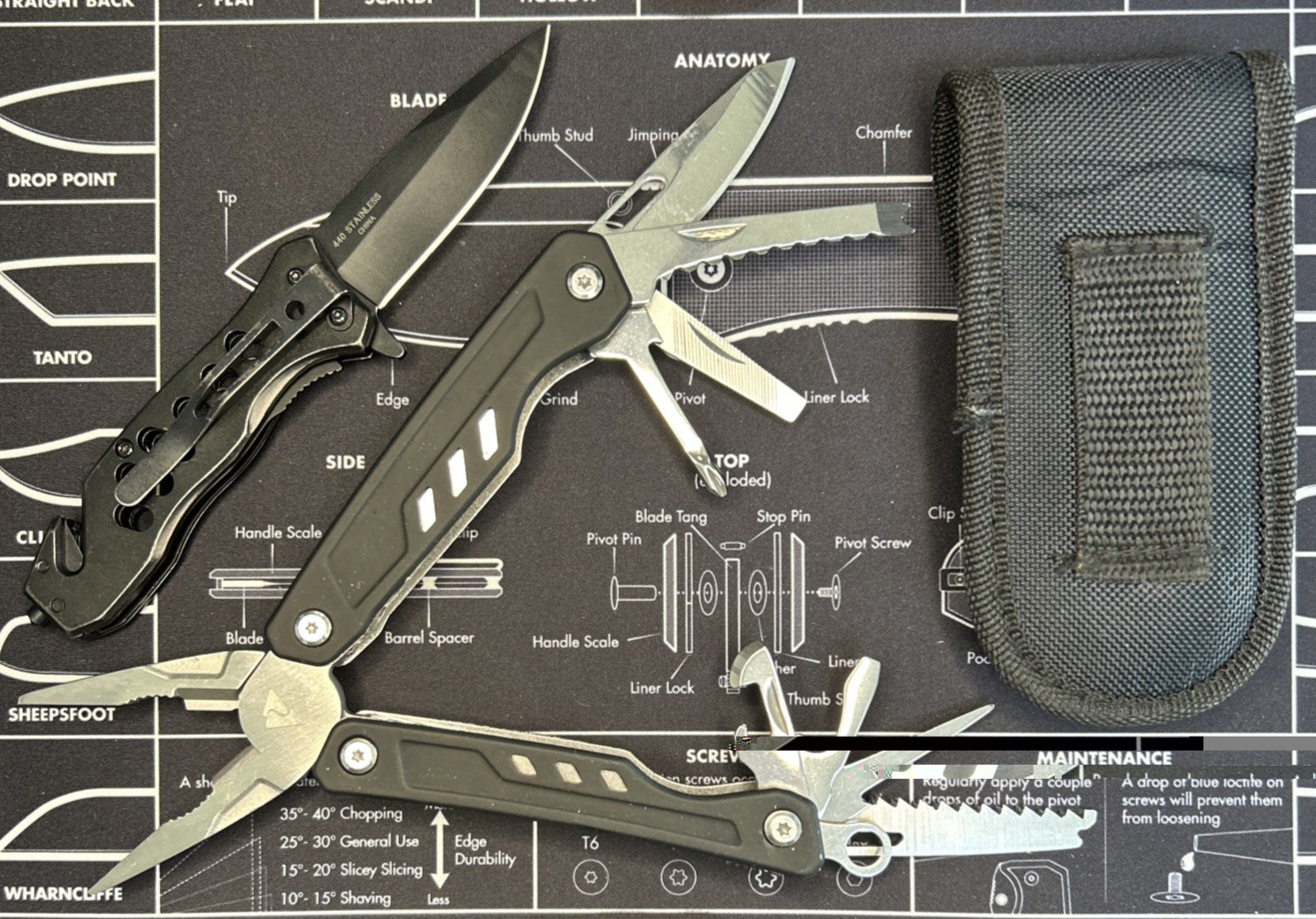Ozark Trail 12 in 1 Multi Tool & A/O Rescue Pocketknife Camping Hiking Lot of 2
