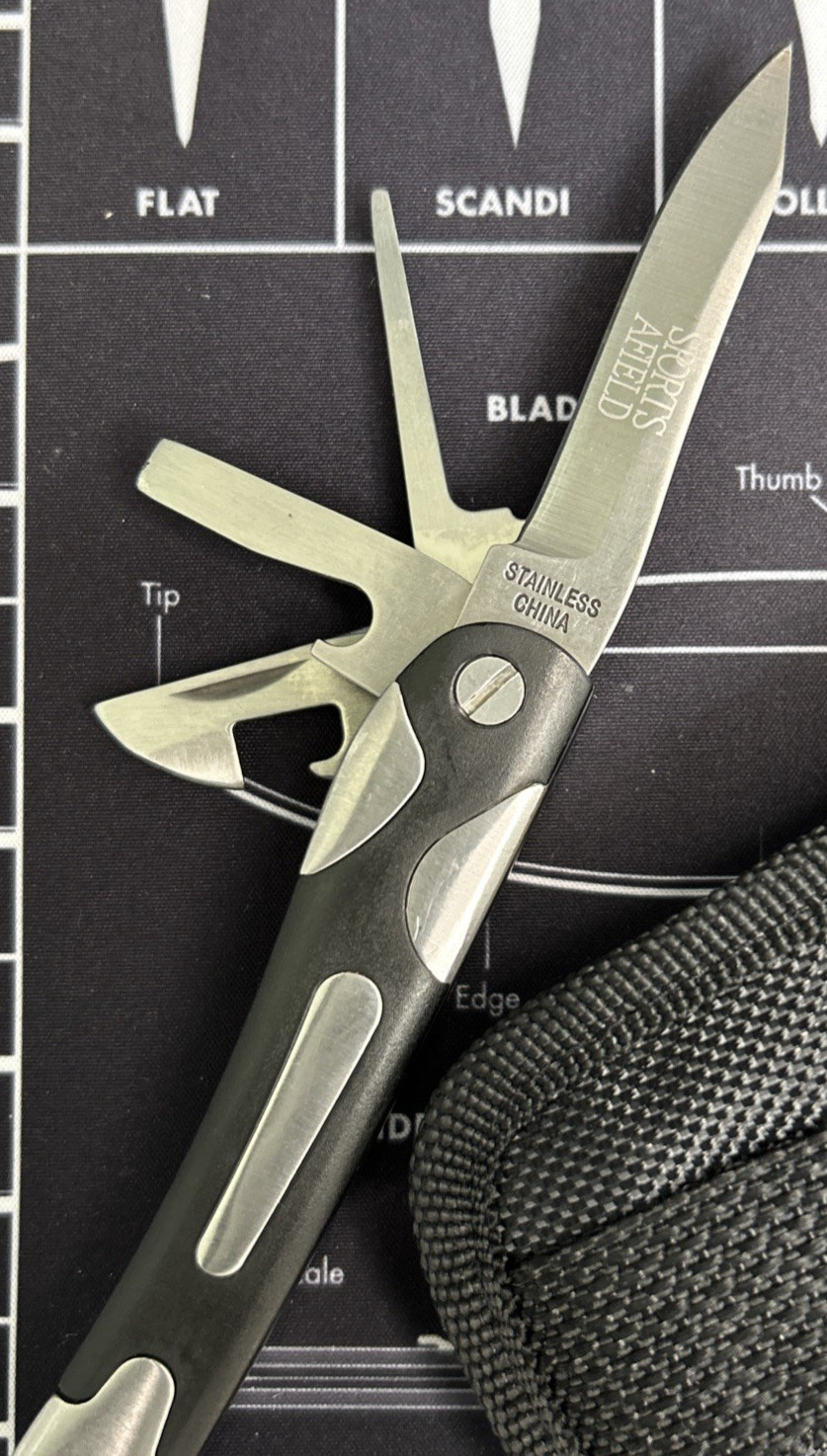 Multi Tool Pliers & Pocketknife Lot of 2 Stainless W/Sheat Camping EDC VGUC