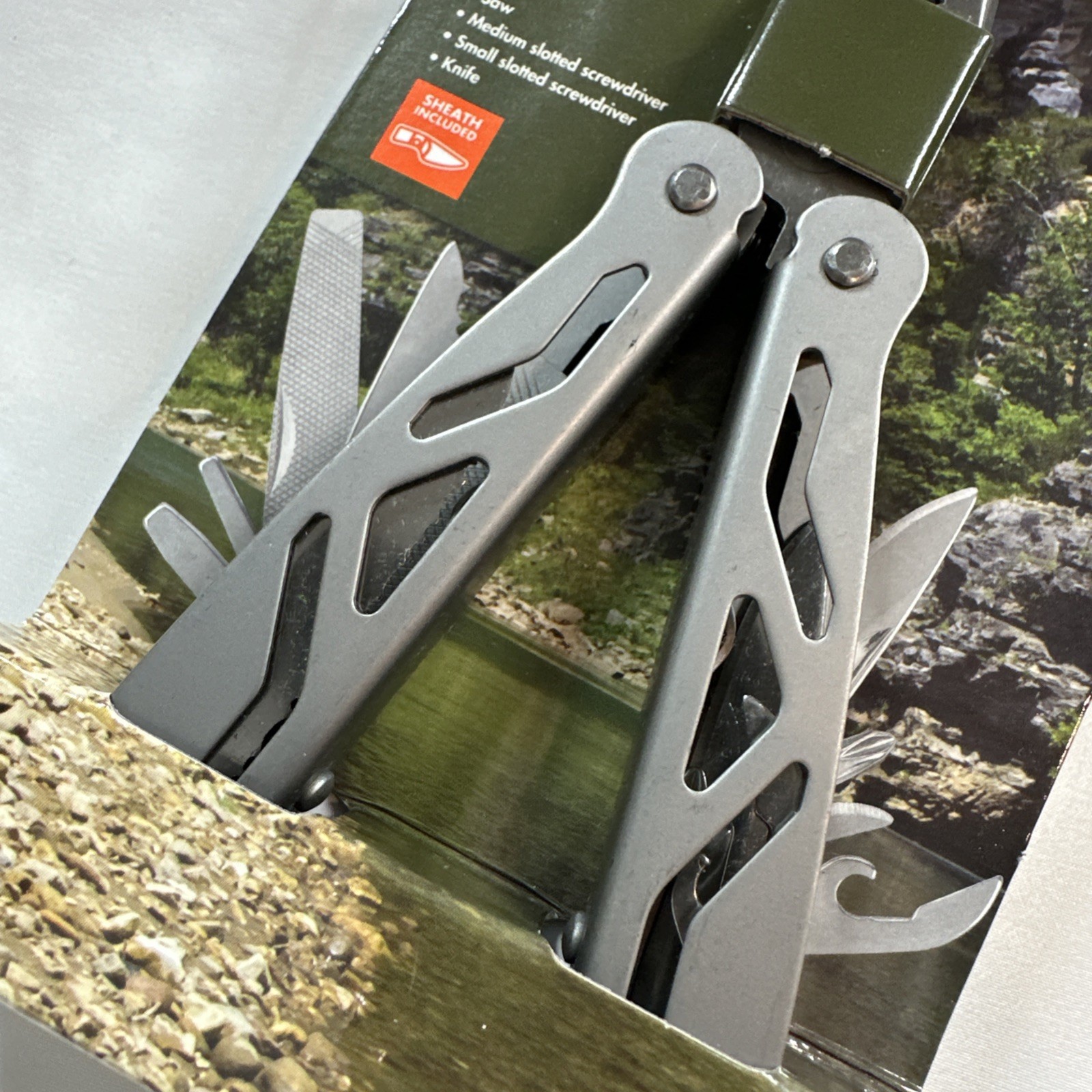 Ozark Trail 12-In-1 Multi-Tool Sheath File Saw Screwdriver New