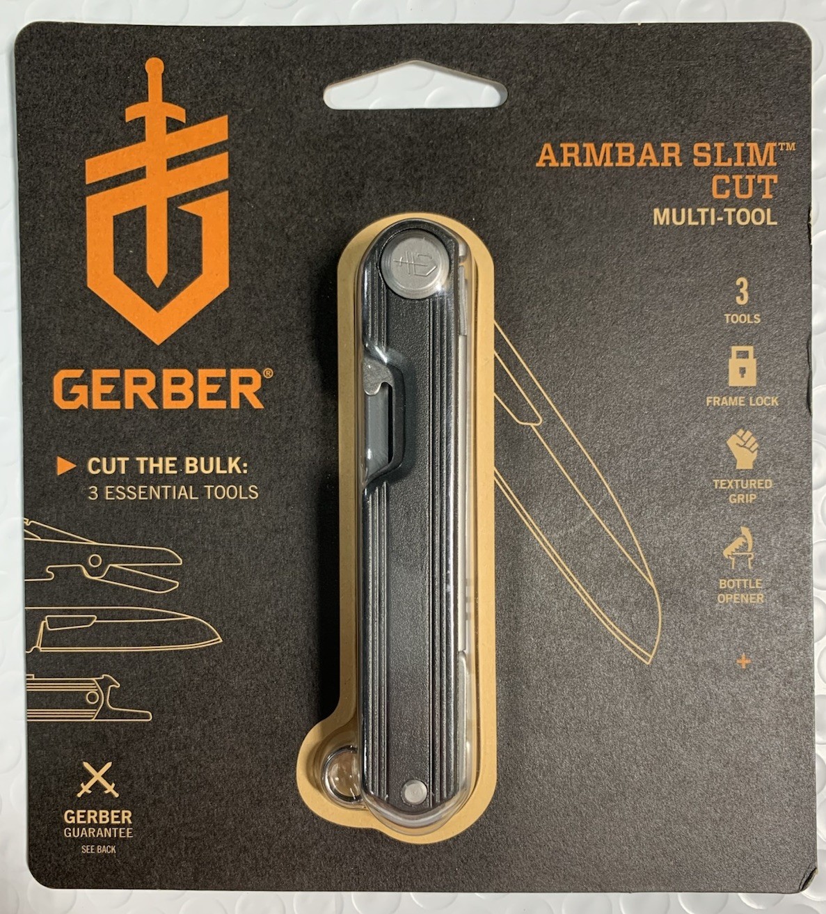 Gerber Gear Armbar Slim Cut Pocket Knife Multi-tool – Blade, Scissors, Bottle Op