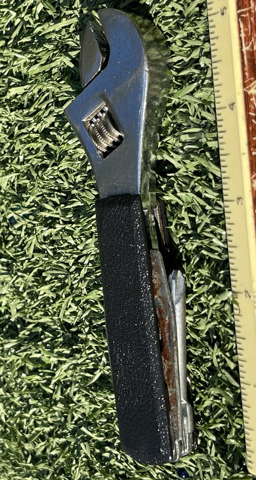 Vintage 5.5” Adjustable Wrench Multi Tool Knife Screwdriver File Combo Folding