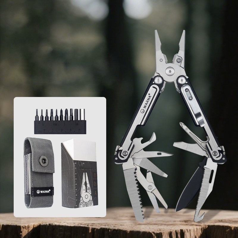 WARNA Ares Multi Tool Pliers 20-in-1 Outdoor EDC Tool Set with Sheath Bits