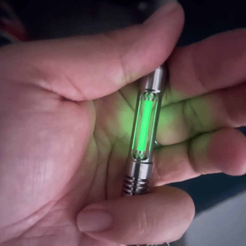 1 Pcs 3*22.5mm Titanium Luminous Tube Pendants Paracord Beads Key Ring Pendants