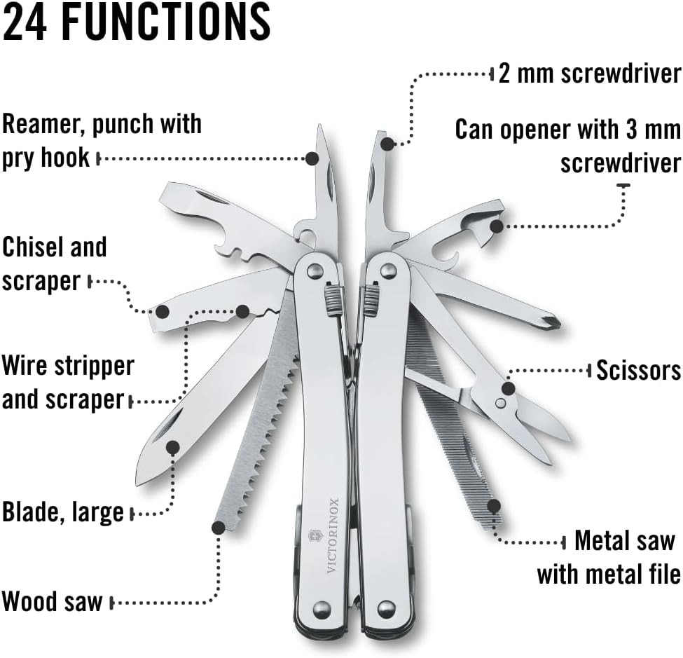 Victorinox Swiss Tool Spirit X Multi Tool, 24 Function – Silver
