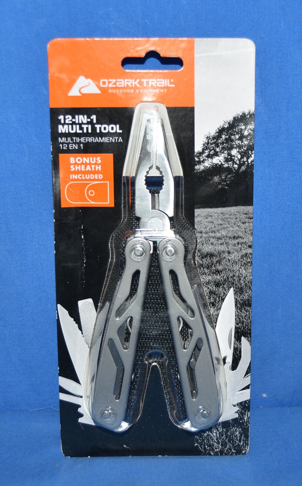 Ozark Trail 12-IN-1 Multi Tool w/ Sheath Pliers Wire Cutter Saw Knife Silver