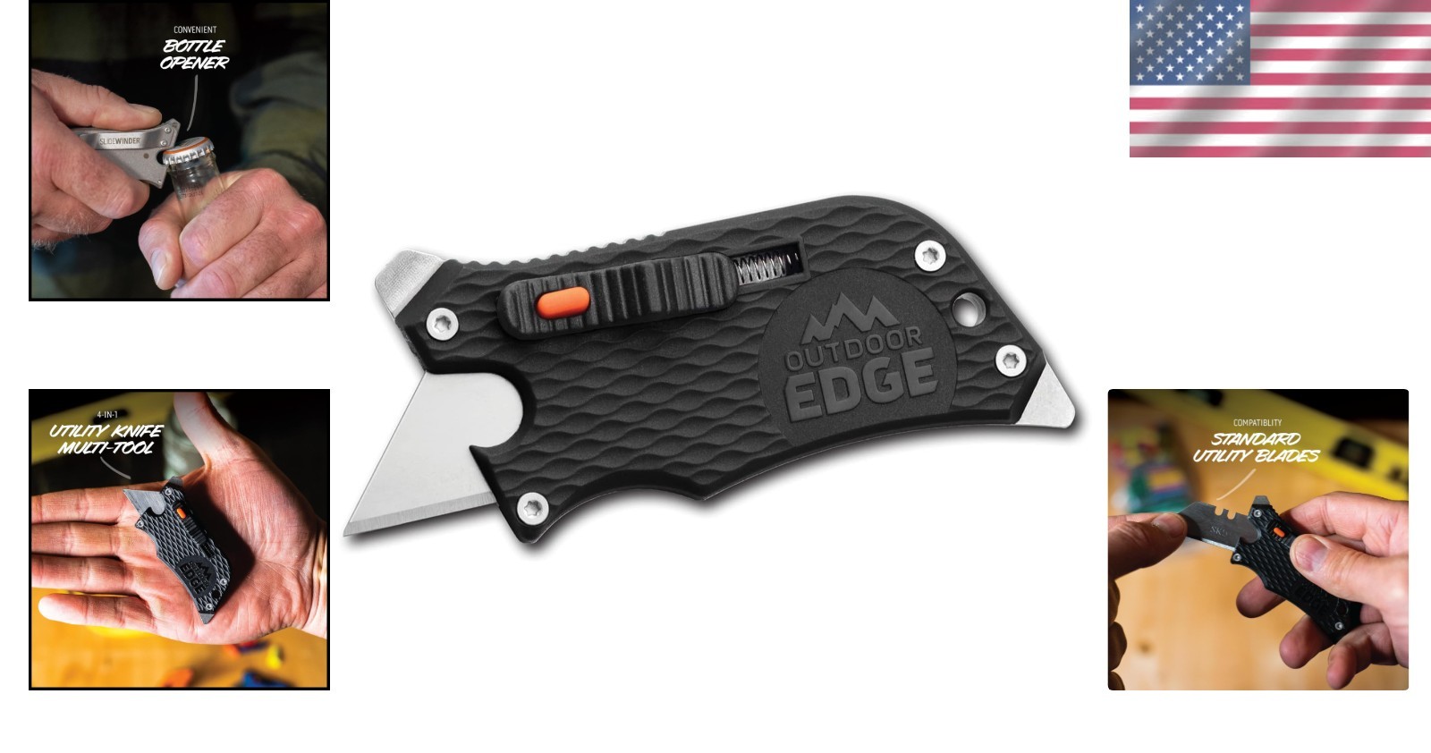 SlideWinder Multi-Tool Utility Knife with Replaceable Razor Blade & Screwdrivers