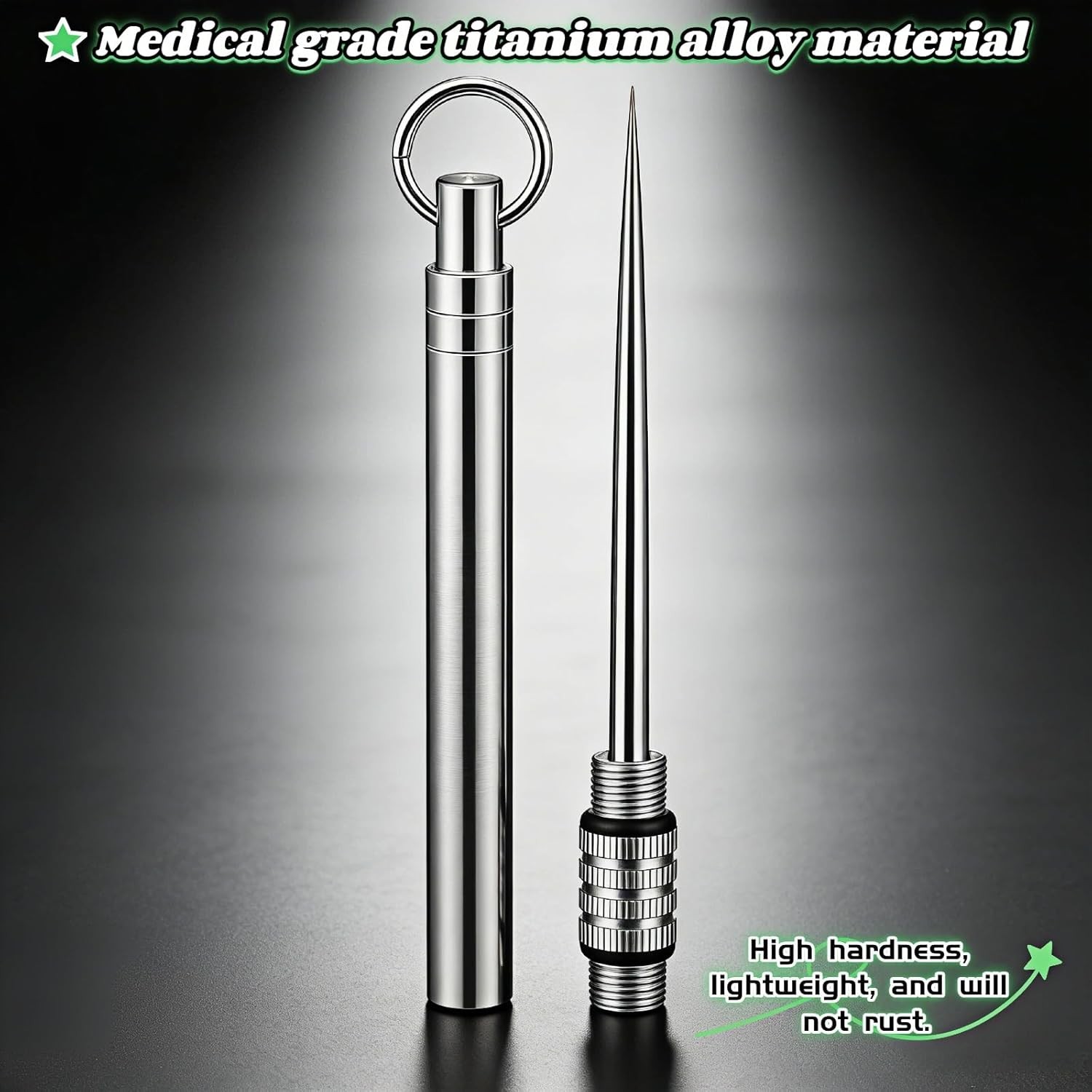 Portable Titanium Toothpick, Multi-Functional Reusable Stainless Steel Toothpick