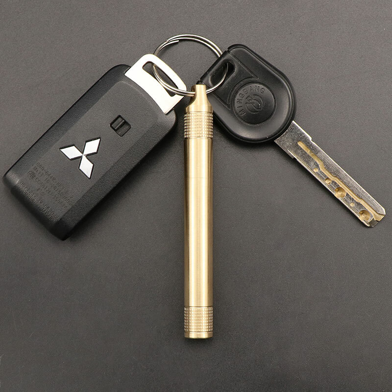EDC Waterproof Brass Pill Case Holder Container Keychain Portable Outdoor Tool