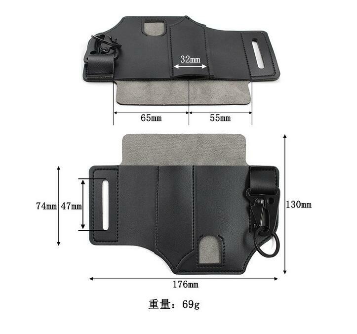 EDC Tactical Waist Bag Leather Multi Flashlight Knife Case Portable Tool Holster