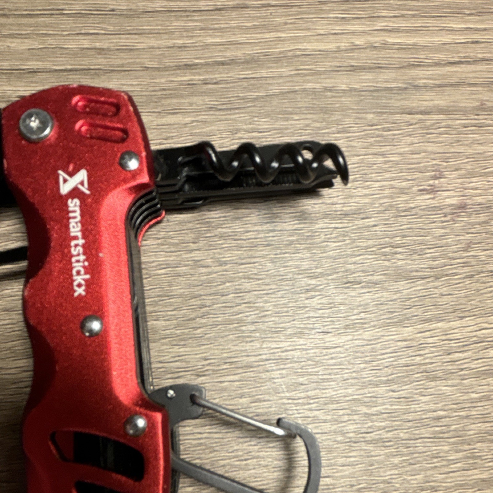 smartstickx Red Multi-Tool, Stainless Steel, Knife, Scissors, Bottle Opener