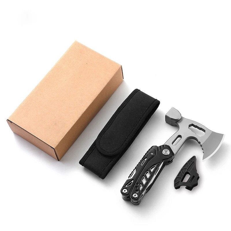 Best Multi Function Purpose Axe Hatchet Hammer Knife Tool Camping Survival Steel
