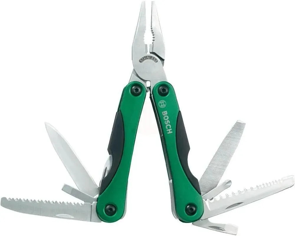 Japan NEW BOSCH Multi Tool 12-in-1 Plier Folding Knife Stainless 2609256D91