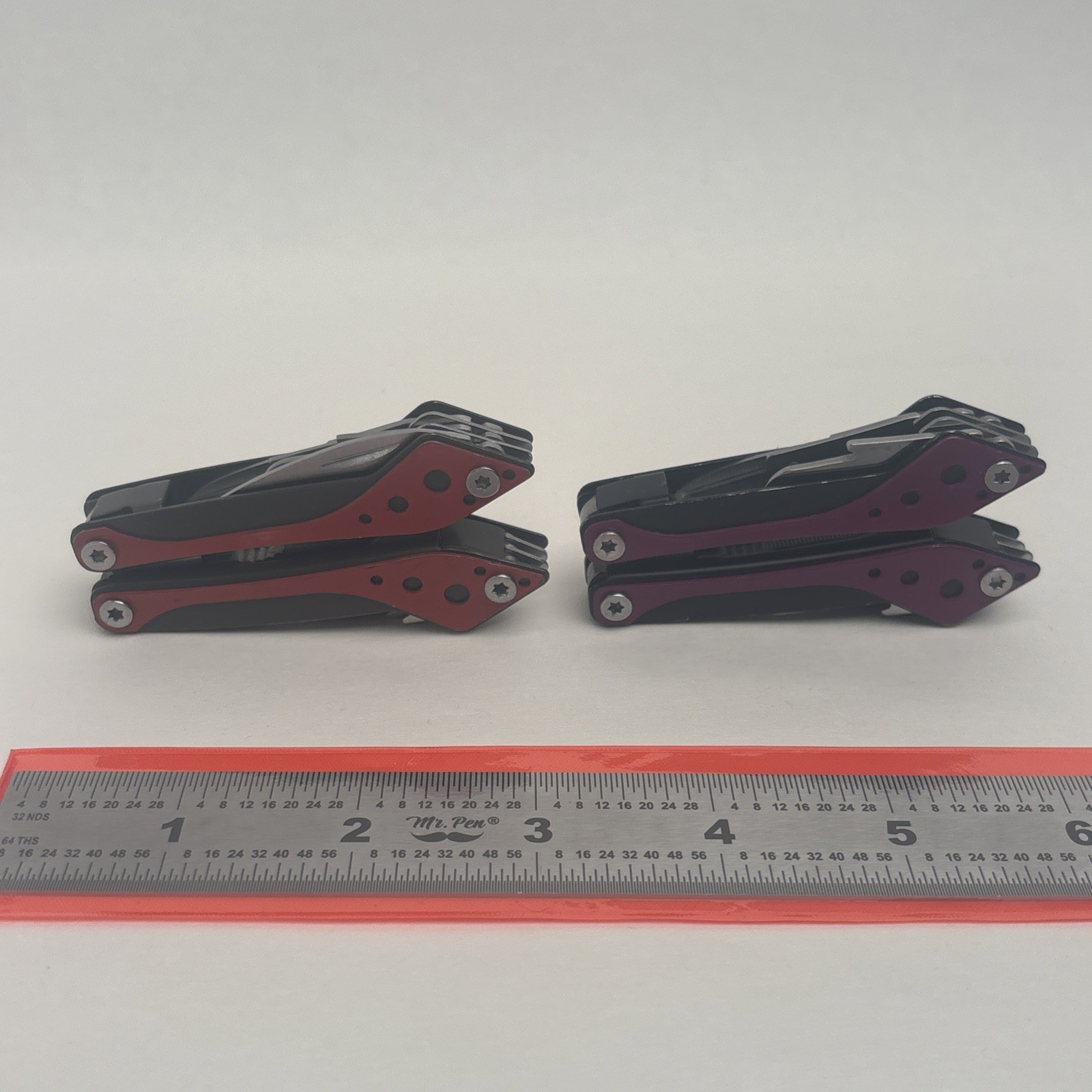 Cabela’s Lot Of 2 Purple Red 7-in-1 Small MultiTool Camp Hunt Fish Hike EDC