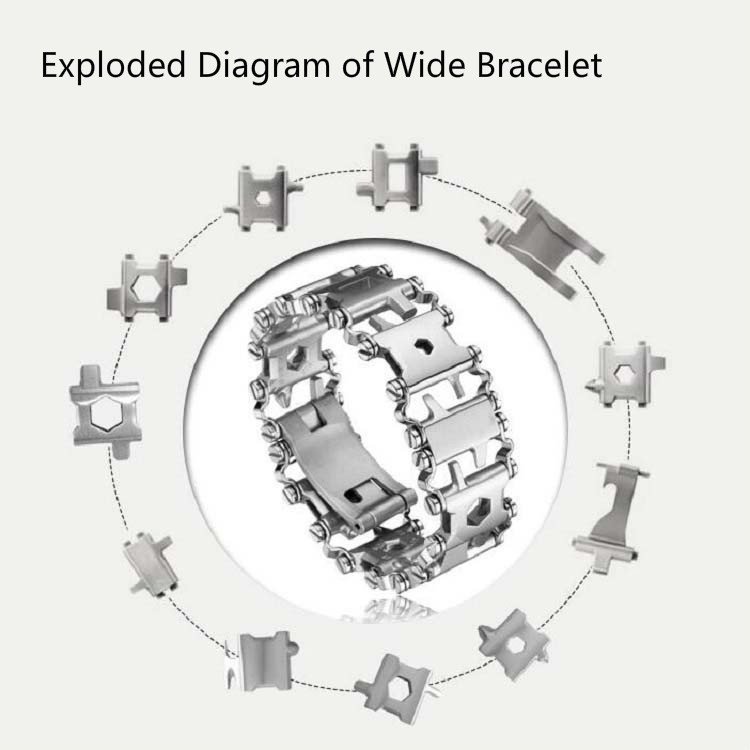 Pulsera multifuncional de acero inoxidable para acampar al aire libre (negro)