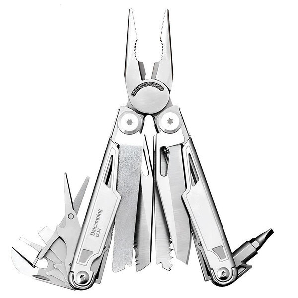 Daicamping DL12 Multi Tool Folding Pocket Knife Sheath Scissors Screw Pliers Can