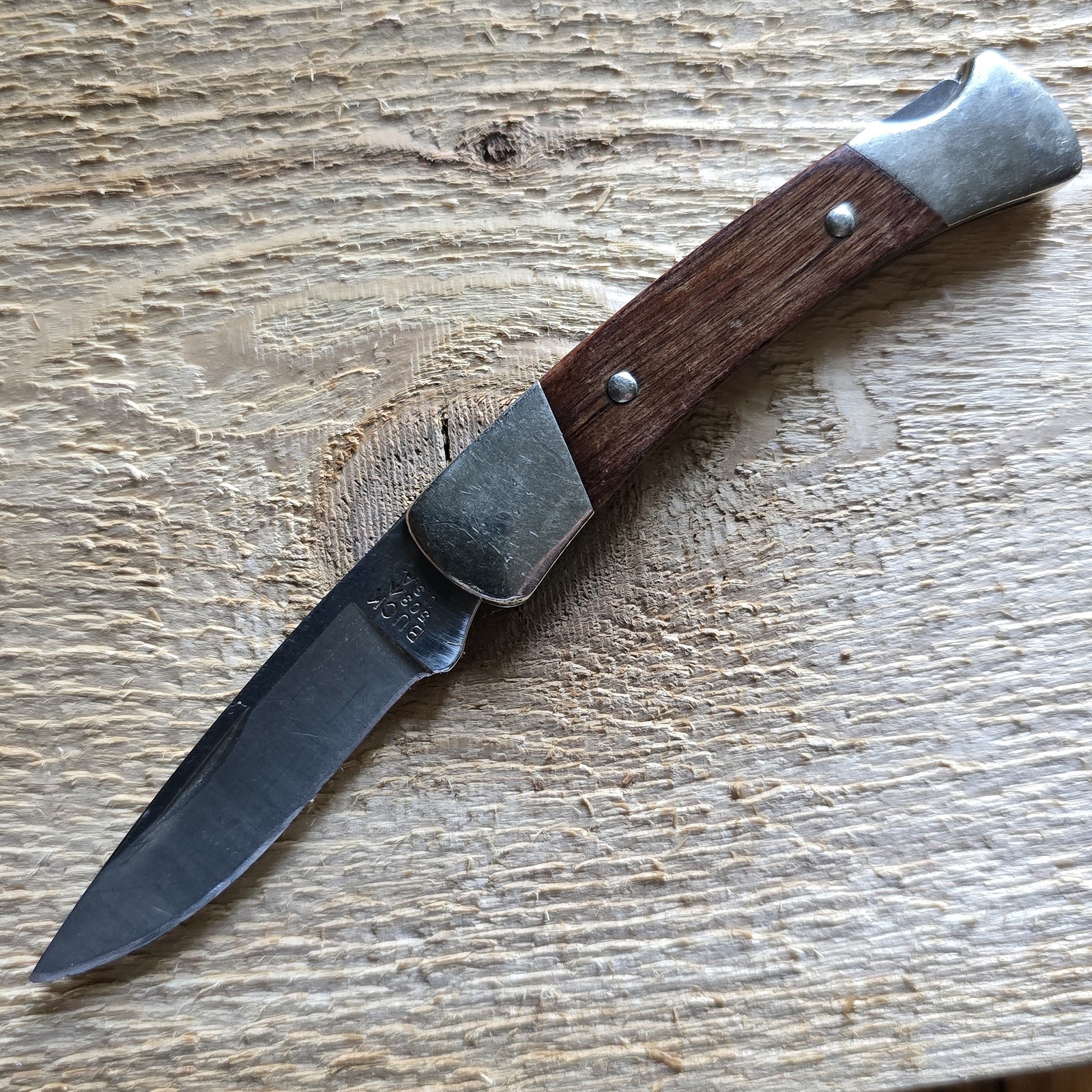 BUCK KNIVES PRINCE LOCKBACK POCKET KNIFE PLAIN EDGE WOOD HANDLE 2008