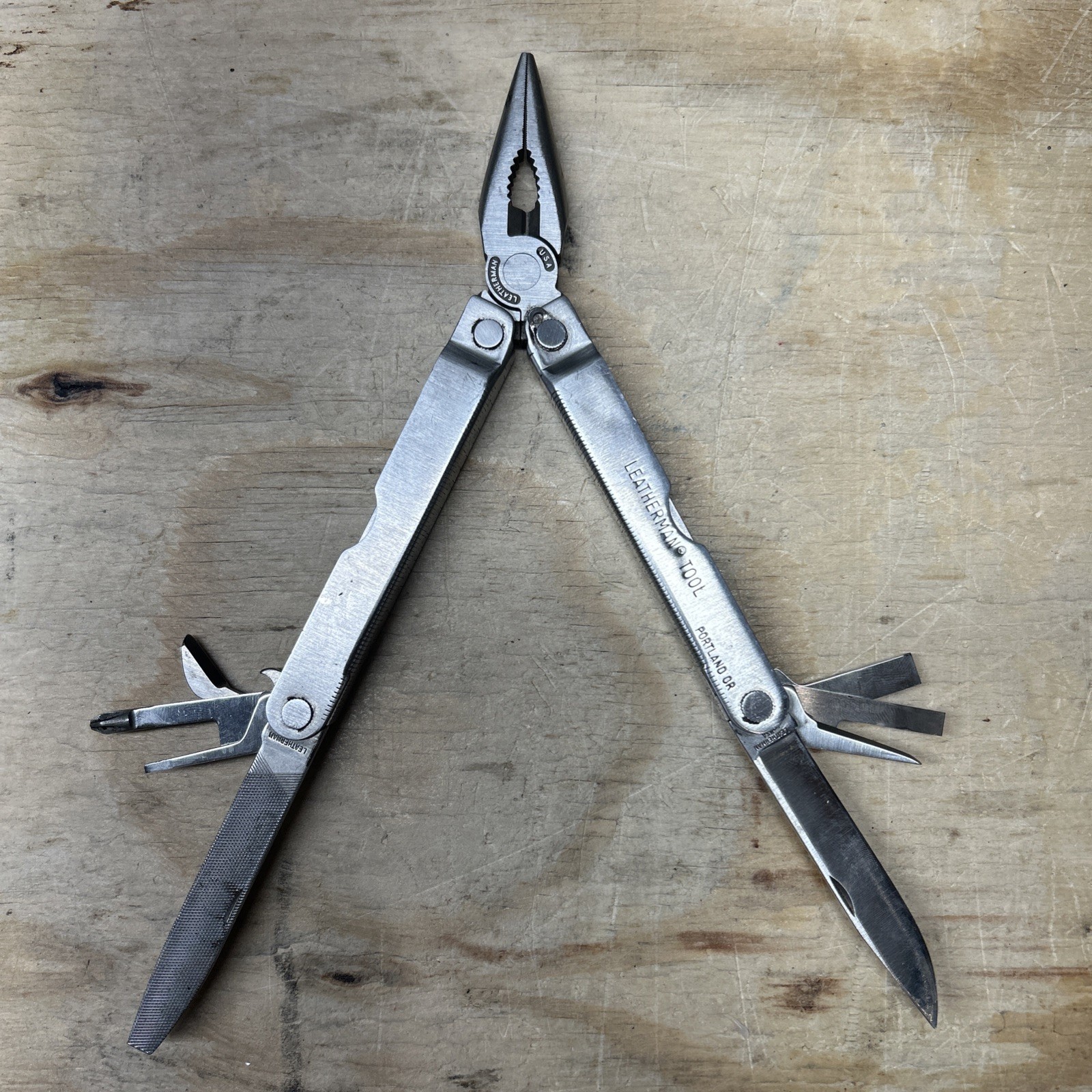 Original Leatherman PST POCKET SURVIVAL TOOL Vintage With Sheath Stainless Steel