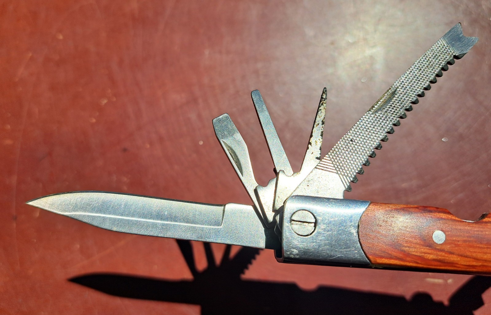 Hesco Bastion Multi-Tool Silver Stainless Steel Knife Wooden Handle
