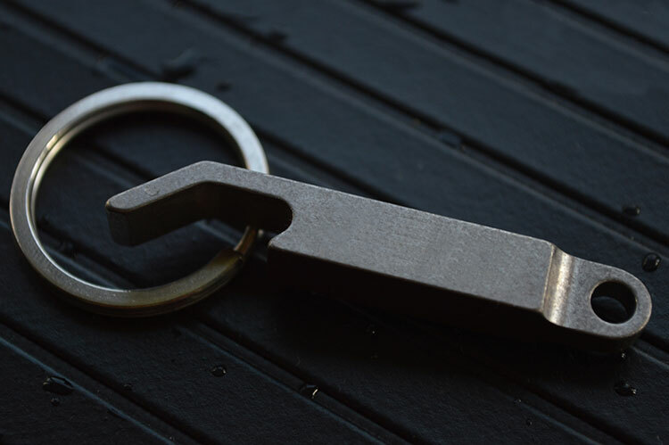 Large Size Titanium Alloy Bottle Opener Keychain Pendant Multi EDC with Key Ring