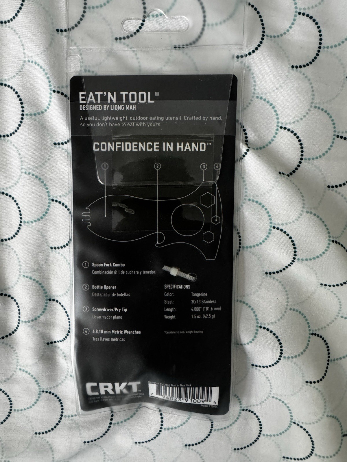 CRKT Eat’N Tool Lightweight Multi-Tool Tangerine 3Cr13 Stainless Spoon Fork