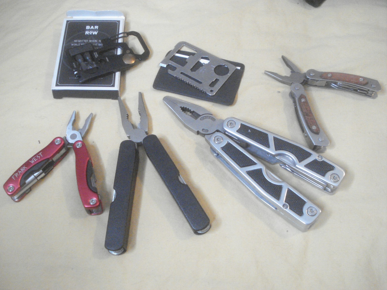Lot of 6 Multi-tools Plus Rescue Knife, Great Shape!
