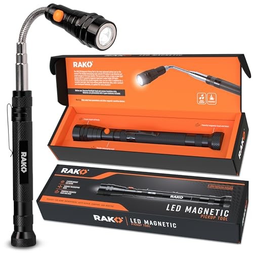 Gifts for Men – Telescoping Magnet with LED Flashlight Magnetic Pickup Tool