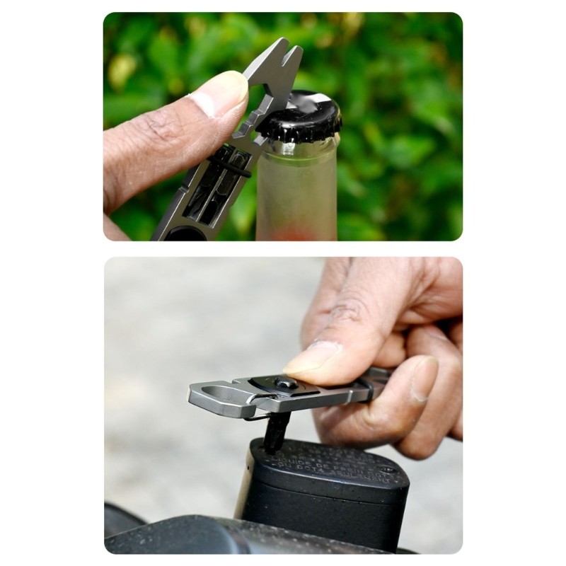 Steel Multipurpose Bottle Opener Key Holder Camping Hiking Multitool Keychain