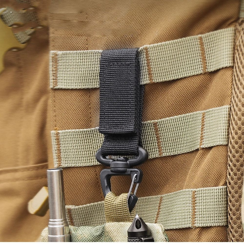 Outdoor Camping Hiking Molle Tactical Gear Nylon Ribbon Knapsack Keychain Triang