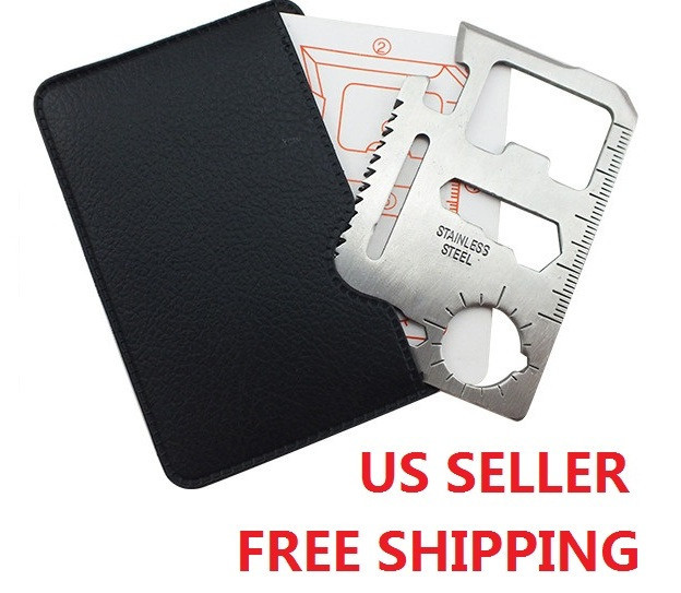 11 in 1 Stainless Pocket Card Survival Multi-tool Kit Camping Emergency Knife